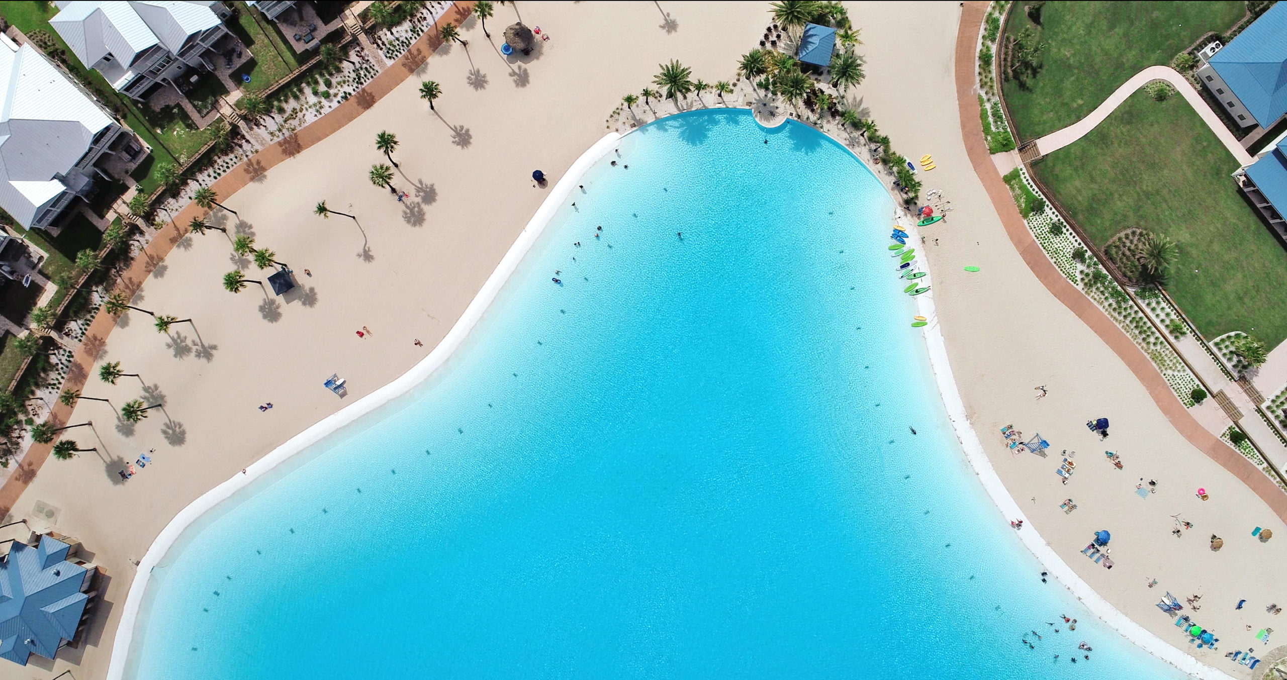 Aerial view of a tropical lagoon by Crystal Lagoons